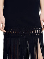Fringed Knit Dress
