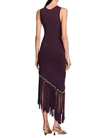 Fringed and Beaded Maxi Dress