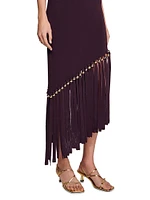 Fringed and Beaded Maxi Dress