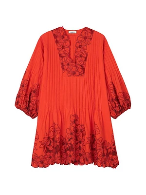Mini Dress with Floral Details