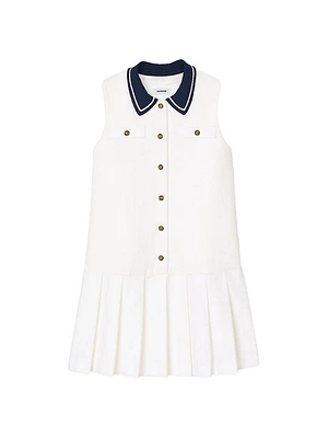 Short Dress with Contrasting Collar