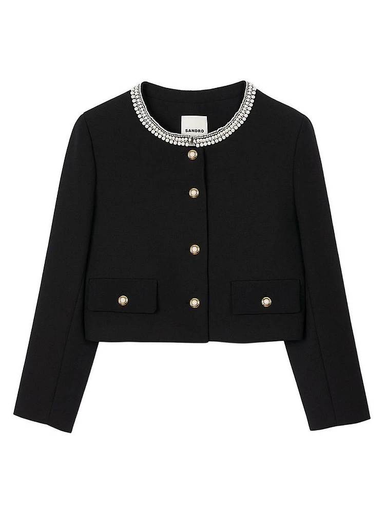 Jacket with Beaded Collar