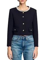 Jacket with Beaded Collar