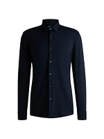 Slim-Fit Shirt Structured Performance-Stretch Jersey