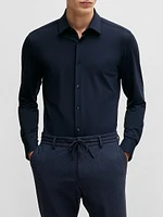 Slim-Fit Shirt Structured Performance-Stretch Jersey