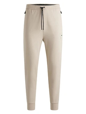 Stretch Tracksuit Bottoms with Logo Patch