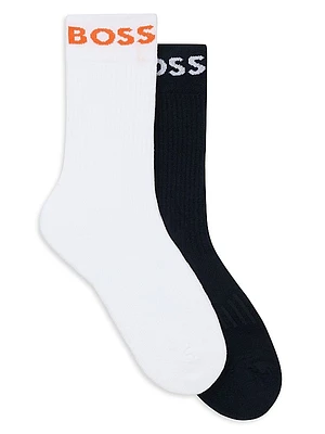 Two-Pack Of Quarter-Length Socks In Stretch Fabric