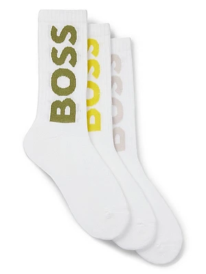 Three-Pack of Short Socks with Large Logos