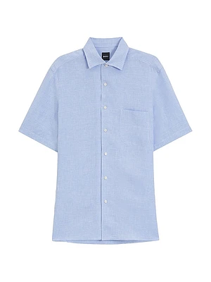 Beckham x Boss Regular-Fit-Shirt Linen