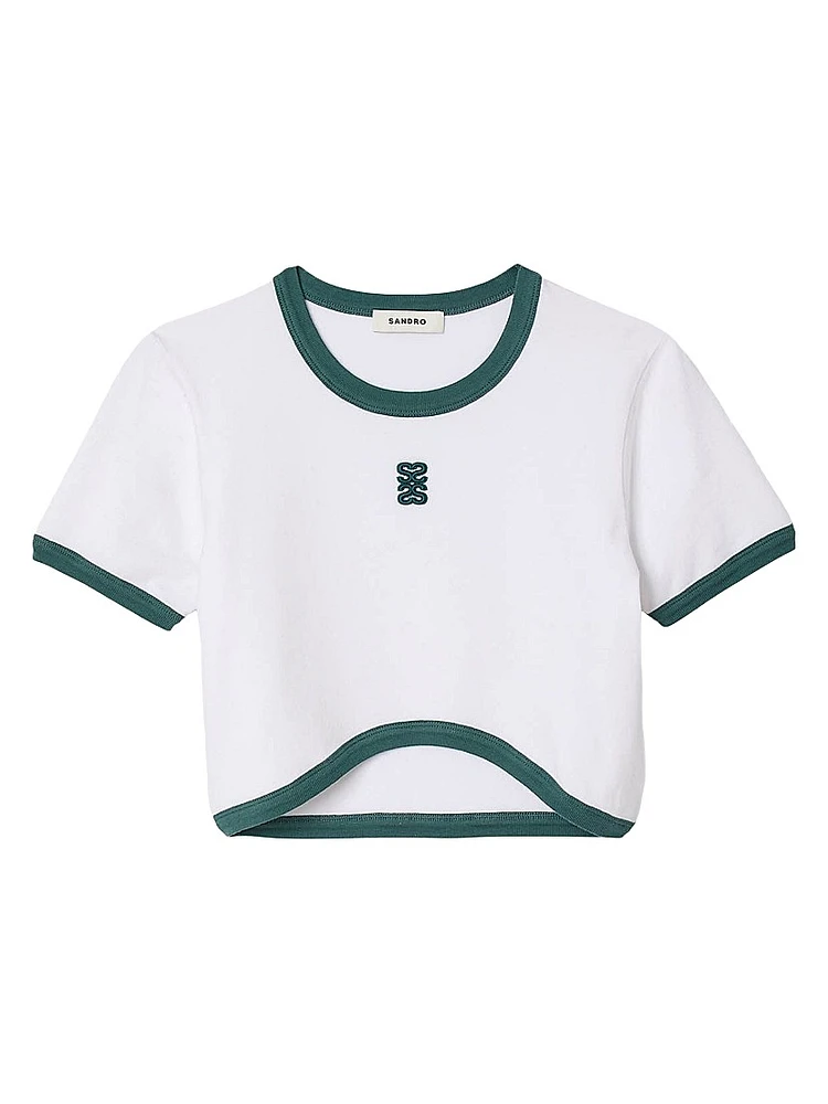 Two-Tone Cropped T-Shirt