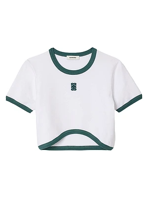Two-Tone Cropped T-Shirt
