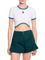 Two-Tone Cropped T-Shirt