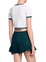 Two-Tone Cropped T-Shirt