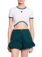 Two-Tone Cropped T-Shirt