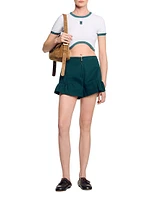 Two-Tone Cropped T-Shirt