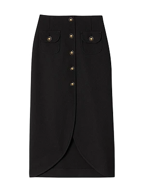 Buttoned Midi Skirt