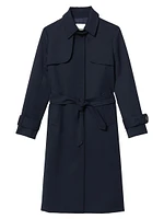 Trench Coat with Pleated Inset