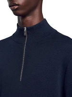 Wool Sweater with Zipped Collar