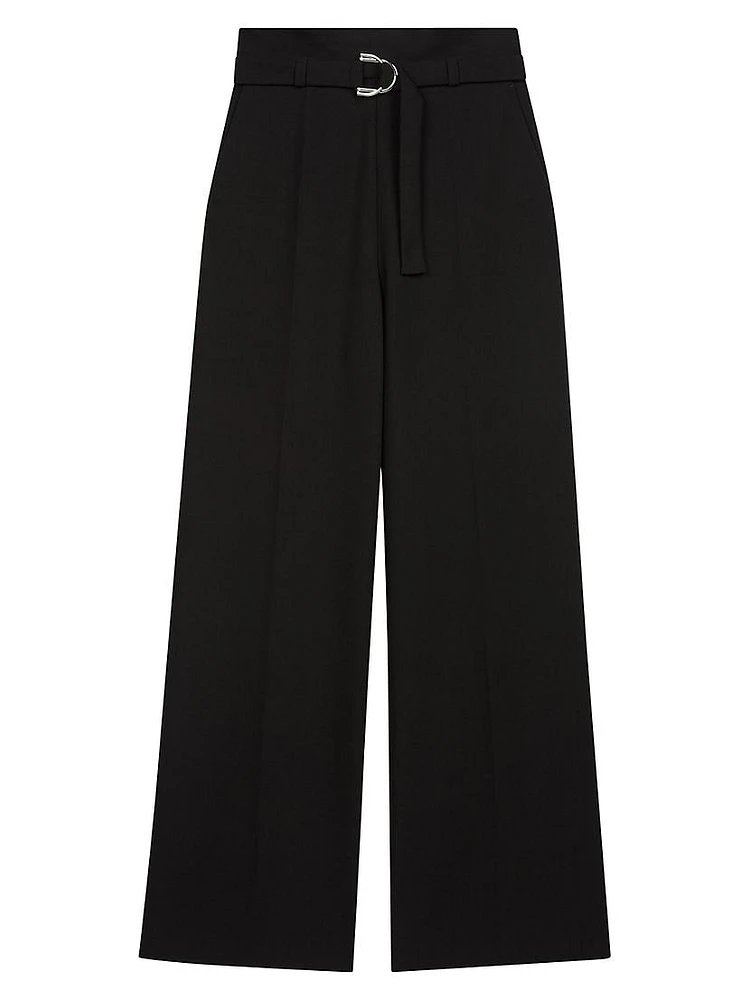 Wide Belted Trousers