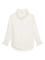 Silk Shirt With Gathered Collar