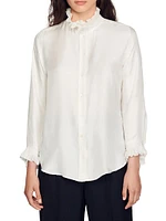 Silk Shirt With Gathered Collar