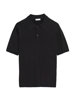 Short-Sleeve Knitted Polo Shirt