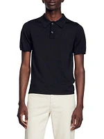 Short-Sleeve Knitted Polo Shirt