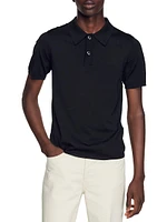 Short-Sleeve Knitted Polo Shirt