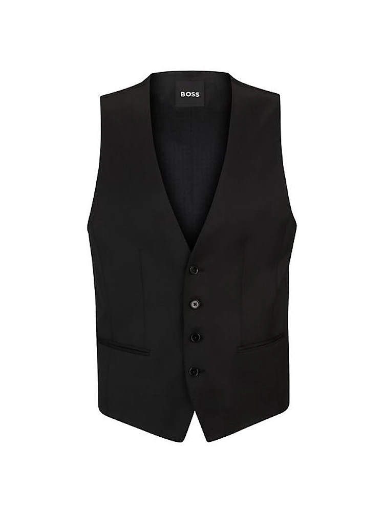 Single Breasted Waistcoat in Virgin-Wool Serge