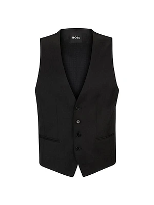 Single Breasted Waistcoat in Virgin-Wool Serge