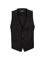 Single Breasted Waistcoat in Virgin-Wool Serge