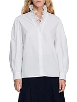 Cotton Shirt With Fancy Collar