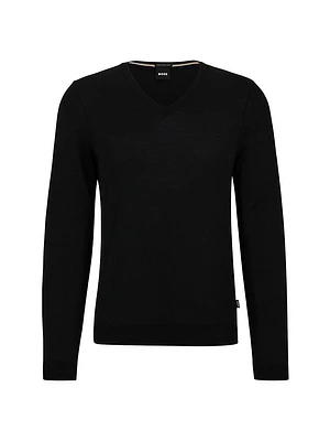 V-Neck Slim-Fit Sweater Virgin Wool