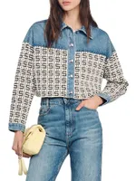 Cropped Denim Coatigan