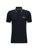 Cotton-Blend Polo Shirt with Contrast Logo