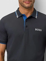 Cotton-Blend Polo Shirt with Contrast Logo