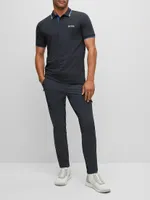 Cotton-Blend Polo Shirt with Contrast Logo