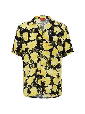 Relaxed-Fit Shirt in Floral-Print Poplin