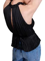 Pleated Satin Top