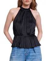 Pleated Satin Top