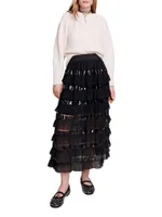 Ruffled Midi Skirt