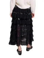 Ruffled Midi Skirt