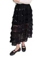 Ruffled Midi Skirt