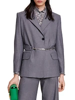 Suit Jacket With Chain Belt