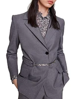 Suit Jacket With Chain Belt