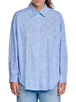 Oversized Shirt With Rhinestones