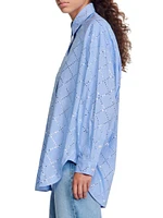 Oversized Shirt With Rhinestones