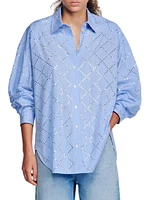 Oversized Shirt With Rhinestones