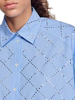 Oversized Shirt With Rhinestones