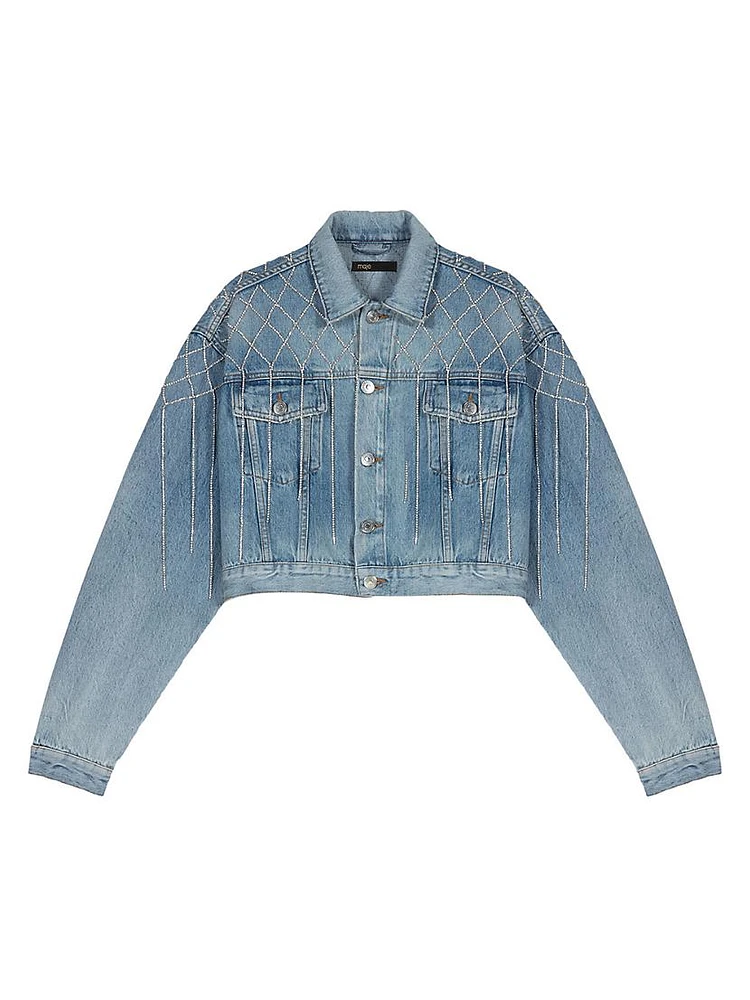 Denim Jacket with Rhinestones